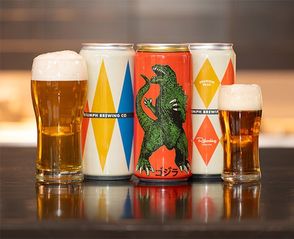 cans and glasses of beer: beer to go