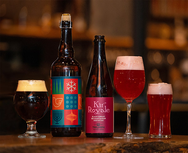 bottles and glasses of beer: beer to go