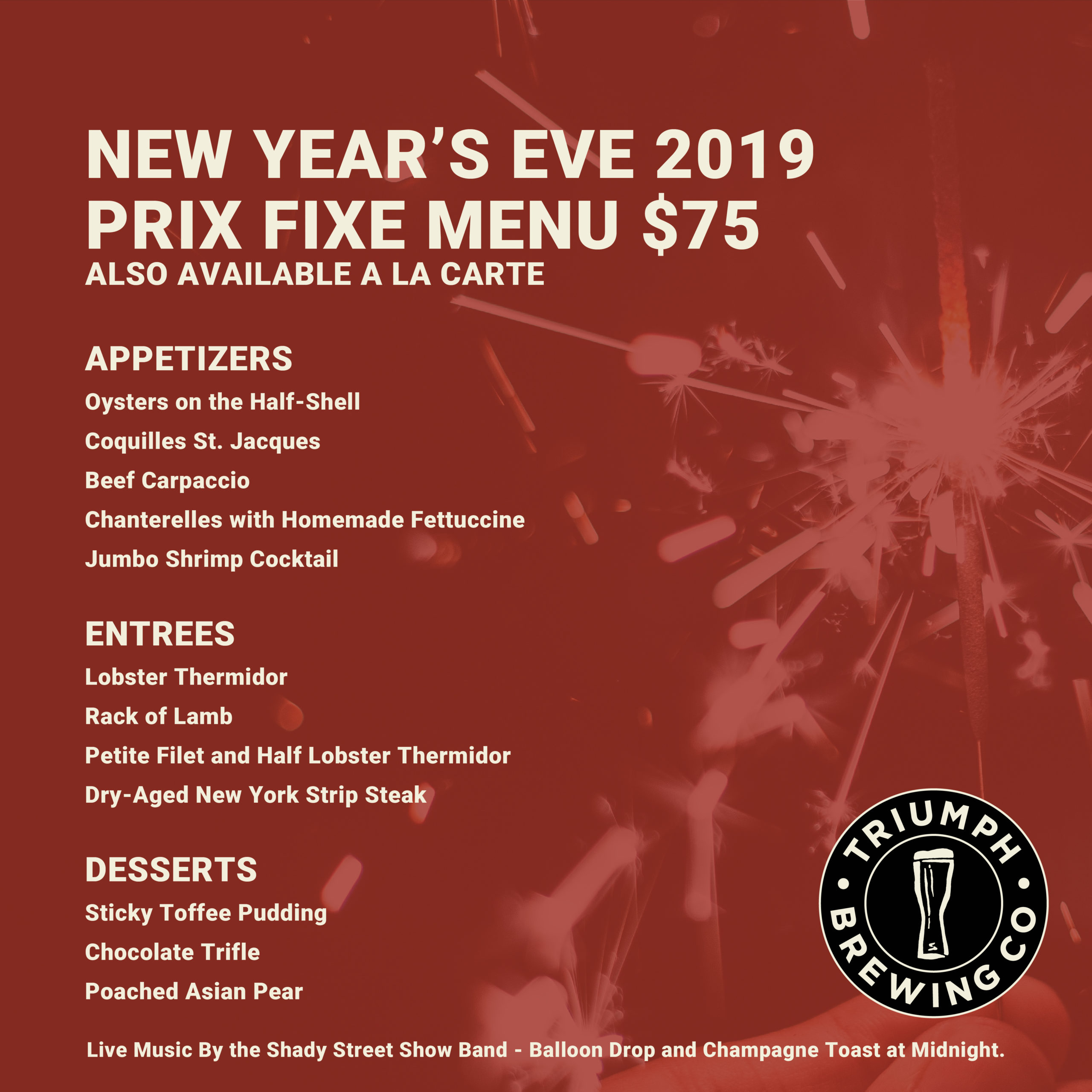New Year's Eve 2019 at Triumph Red Bank