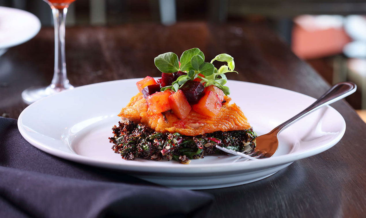 plate with elegant entree