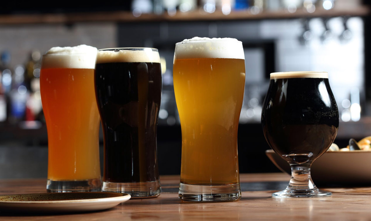 Glasses of beer
